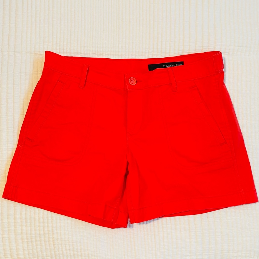 Calvin Klein Jeans bright Orange/Red Shorts EUC